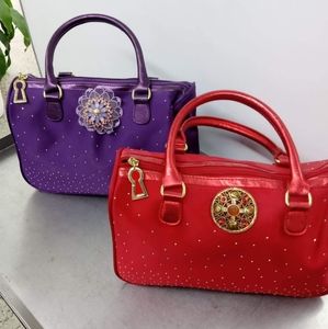 Victoria's secret clutch bag and purple suede and red suede